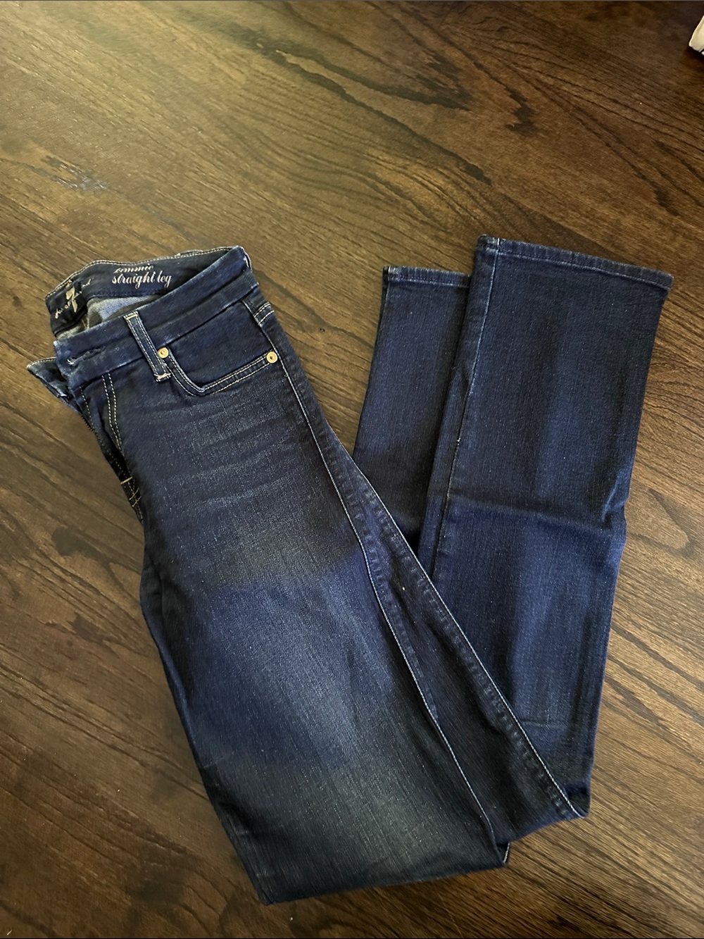 7 For All Mankind Indigo Straight Leg Jeans